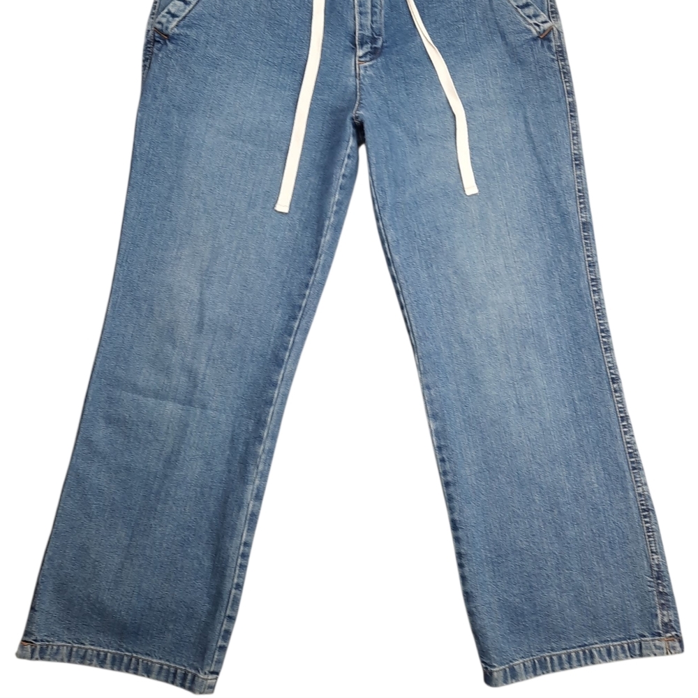Old Navy VTG 90'S Wide Leg Crop/Capri Baggy Cotton Blue Jeans SZ 6 - Picture 2 of 10